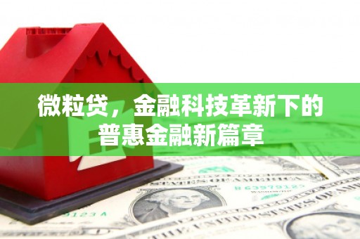 石碇微粒贷，金融科技革新下的普惠金融新篇章