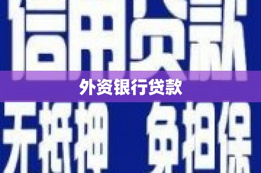 石鼓外资银行贷款