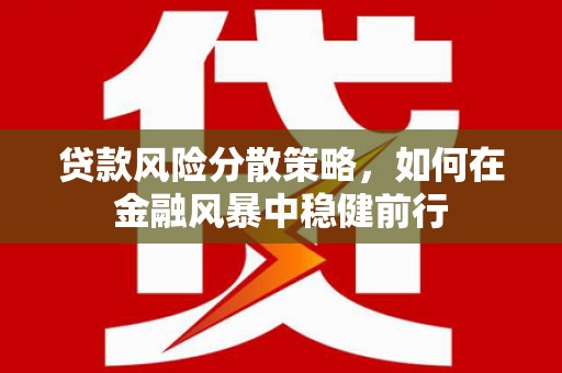 疏勒贷款风险分散策略，如何在金融风暴中稳健前行