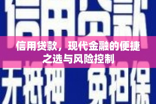 戚墅堰信用贷款，现代金融的便捷之选与风险控制