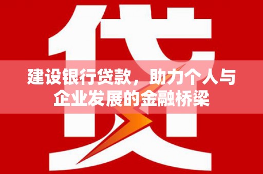 海陵建设银行贷款，助力个人与企业发展的金融桥梁