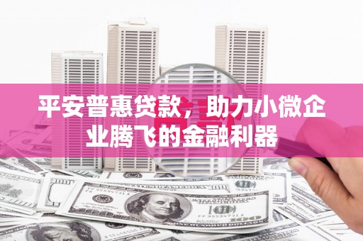 礼县平安普惠贷款，助力小微企业腾飞的金融利器