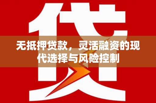 新兴无抵押贷款，灵活融资的现代选择与风险控制