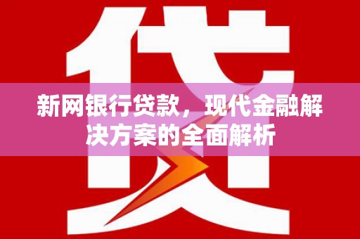 濉溪新网银行贷款，现代金融解决方案的全面解析