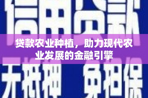 沁阳贷款农业种植，助力现代农业发展的金融引擎