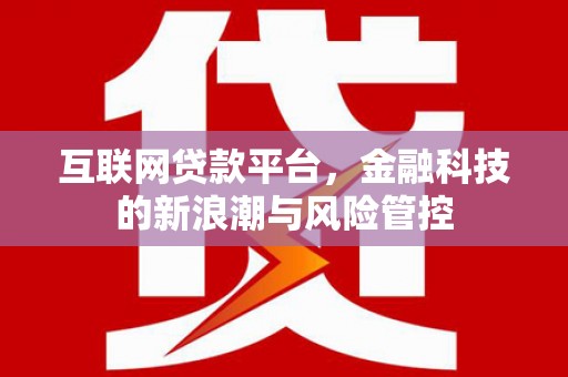 盘县互联网贷款平台，金融科技的新浪潮与风险管控